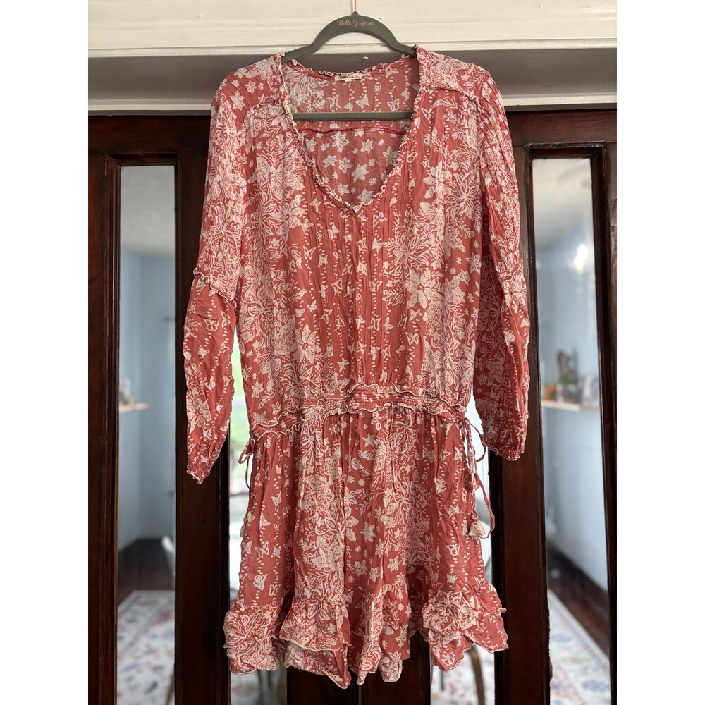Poupette St. Barth Pink and White Mini dress